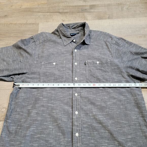 Kavu Mens Short Sleeve Button Up Shirt Size XXL Cotton Minimalist Neutral Gray - Picture 9 of 9